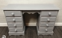 solid PINE ‘Grey' eight DRAWER DESK / DRESSING TABLE