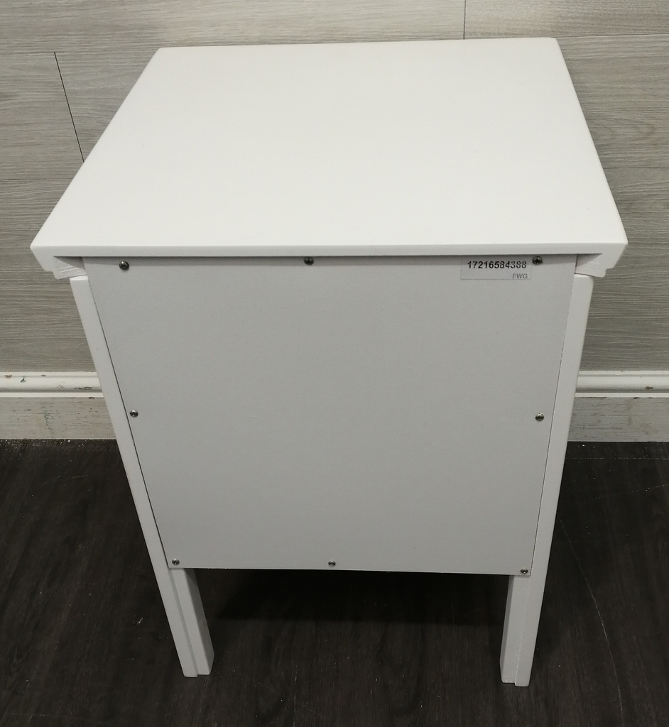 TWO DRAWER WHITE BEDSIDE