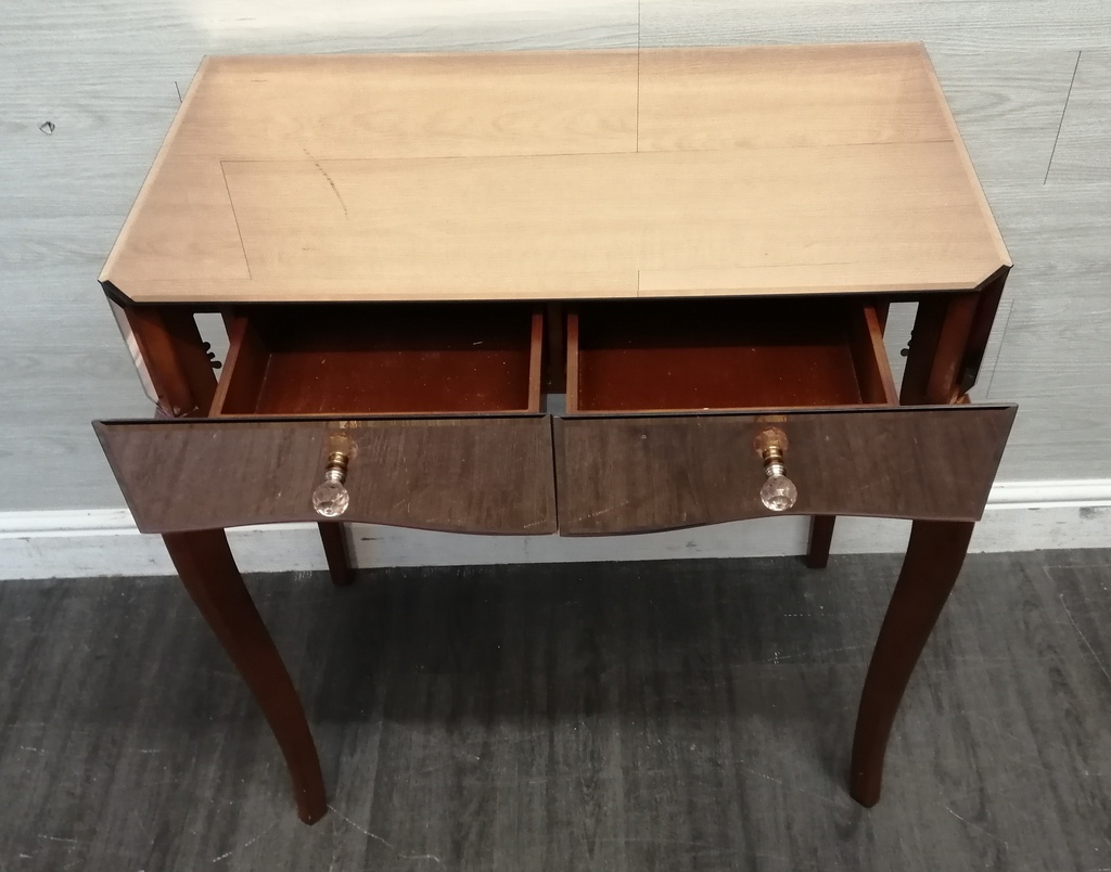 Bronzed Mirrored Two Drawer Console /DressingTable