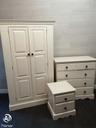 shabby chic two drawer solid pine bedside chest
