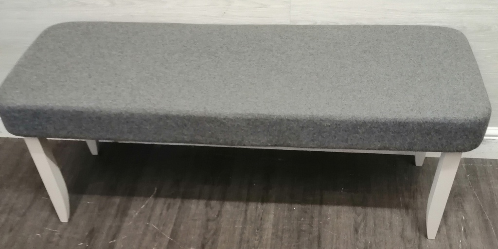 Grey Upholstered dining bench