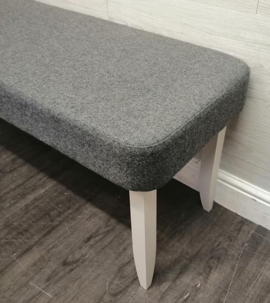 Grey Upholstered dining bench
