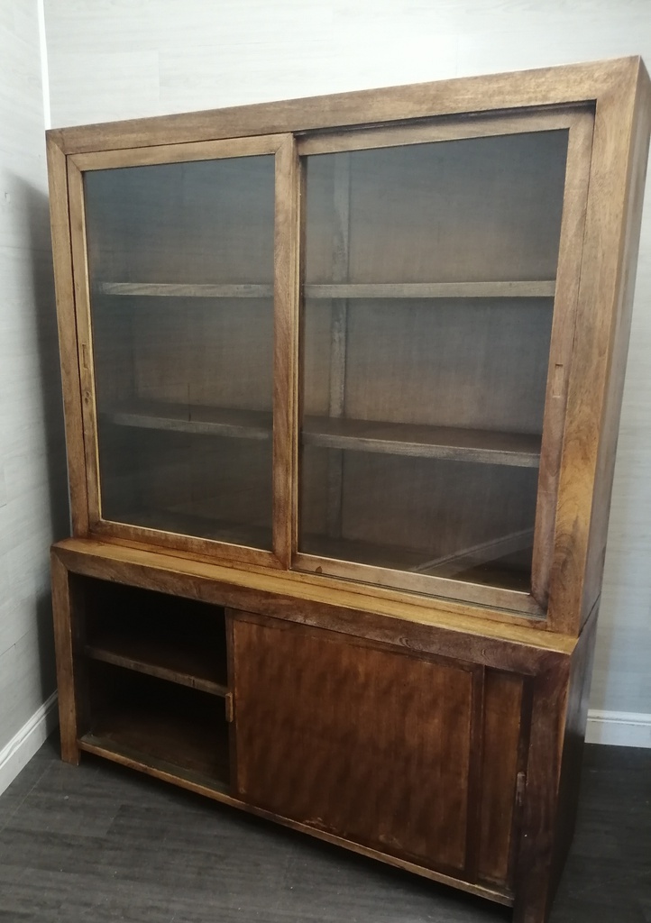 Sliding door glazed display unit