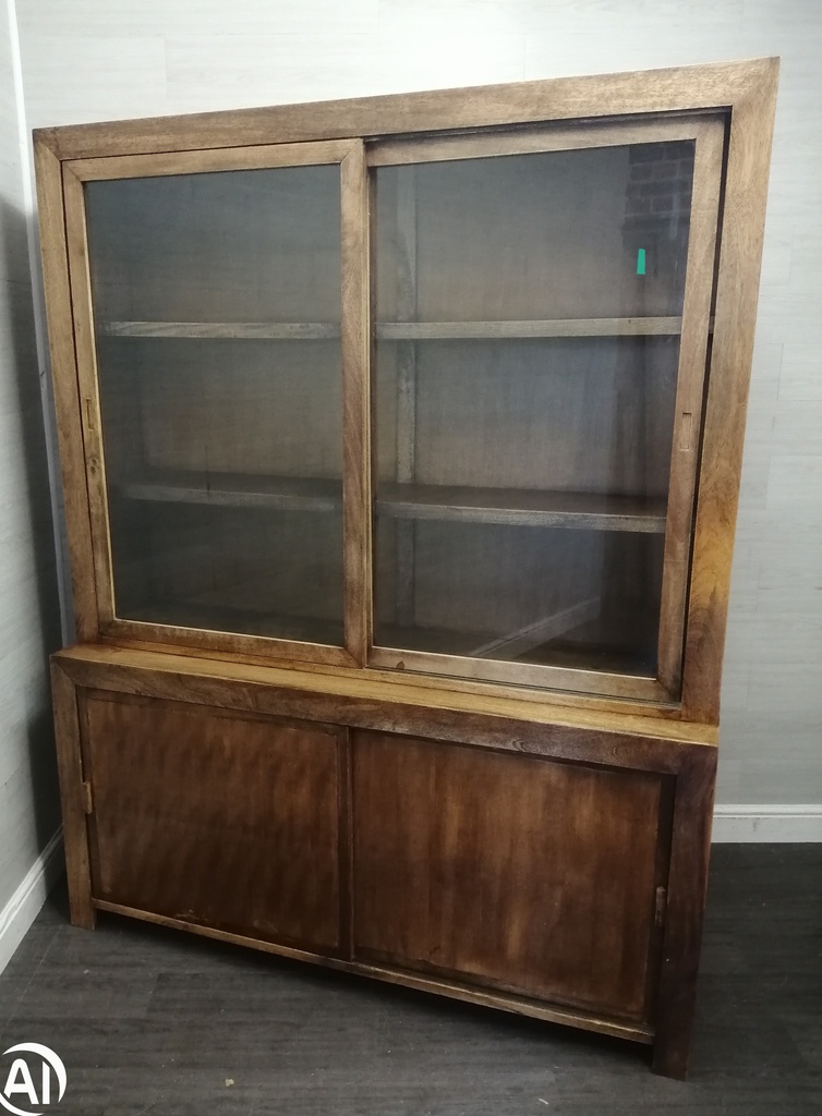Sliding door glazed display unit