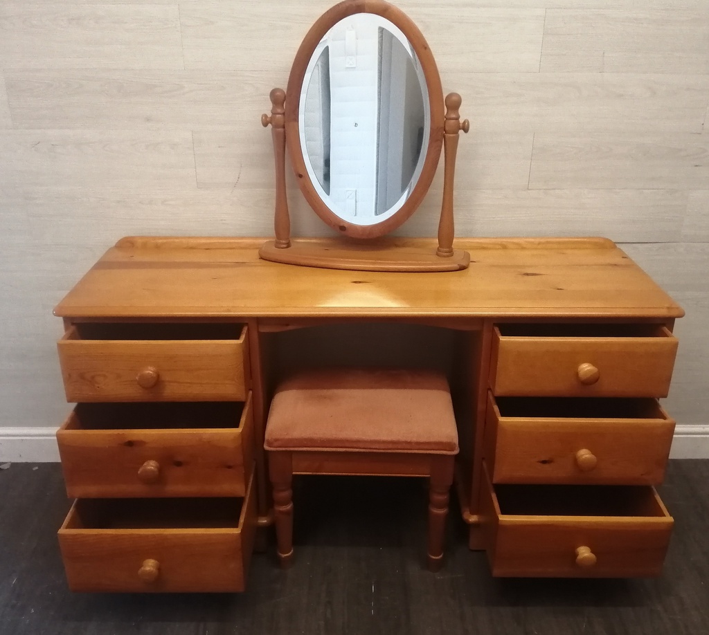 Solid pine dressing table set