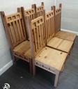 Lovely rustic pine table and six chairs