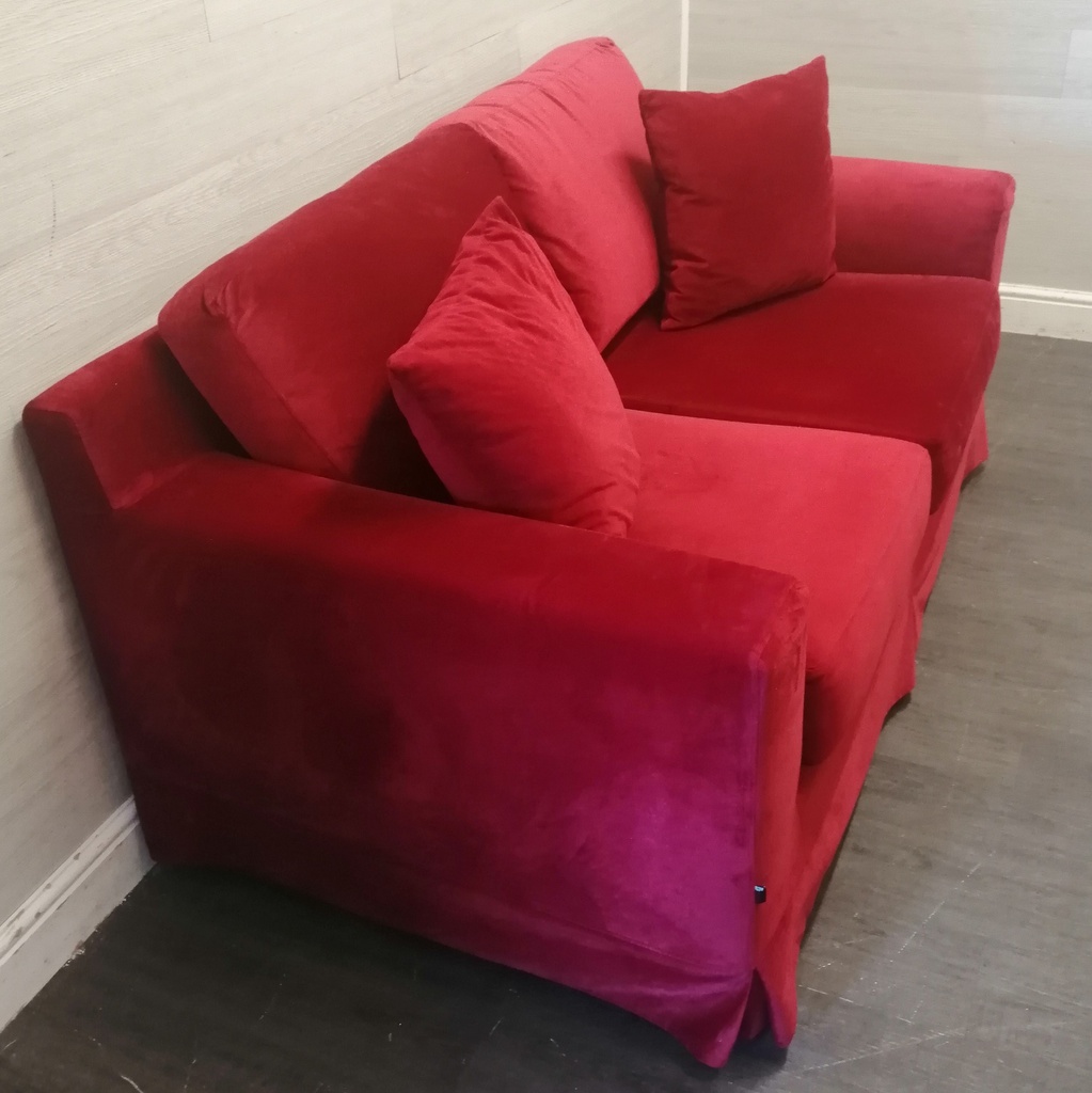 Lovely  cranberry red two seater sofa