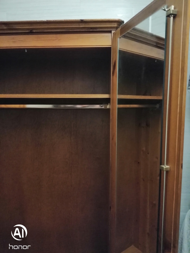 DUCAL Pine Double Wardrobe with Drawer