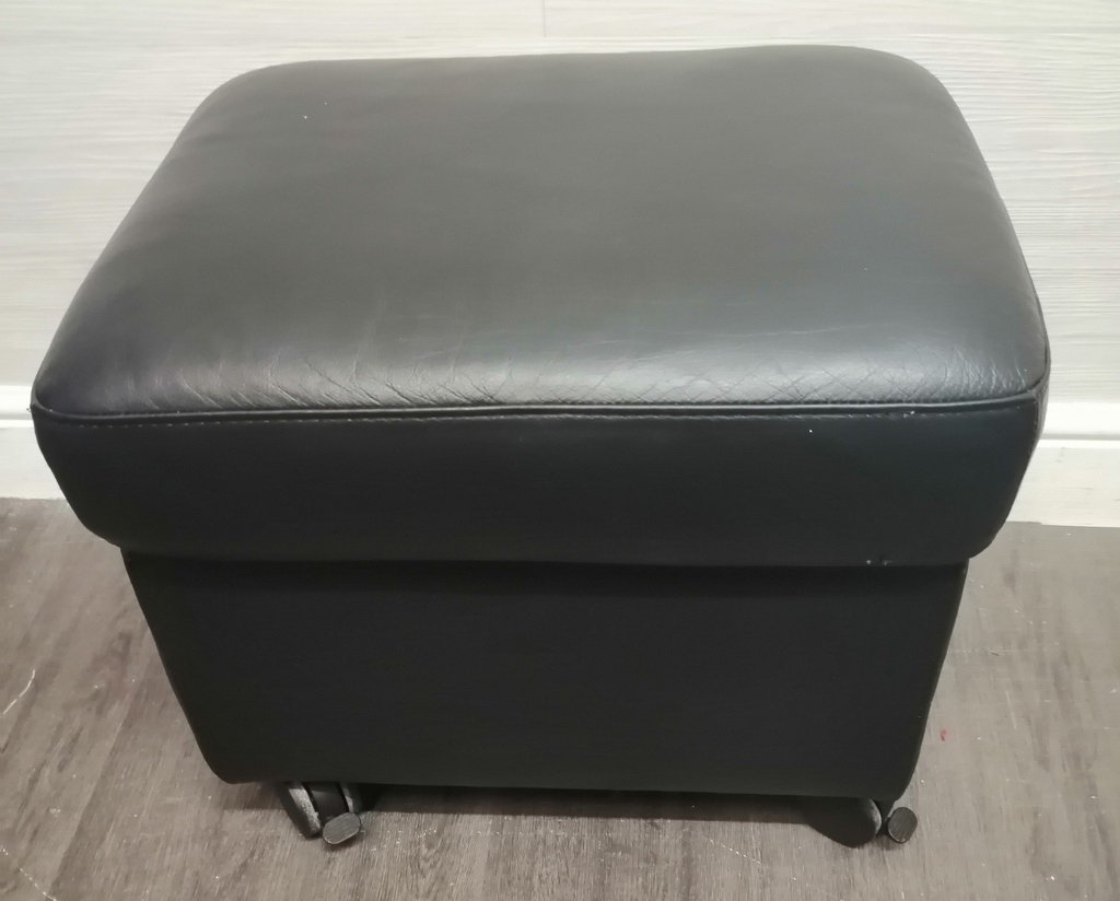 BLACK STRESSLESS OTTOMAN MODERN FOOTSTOOL