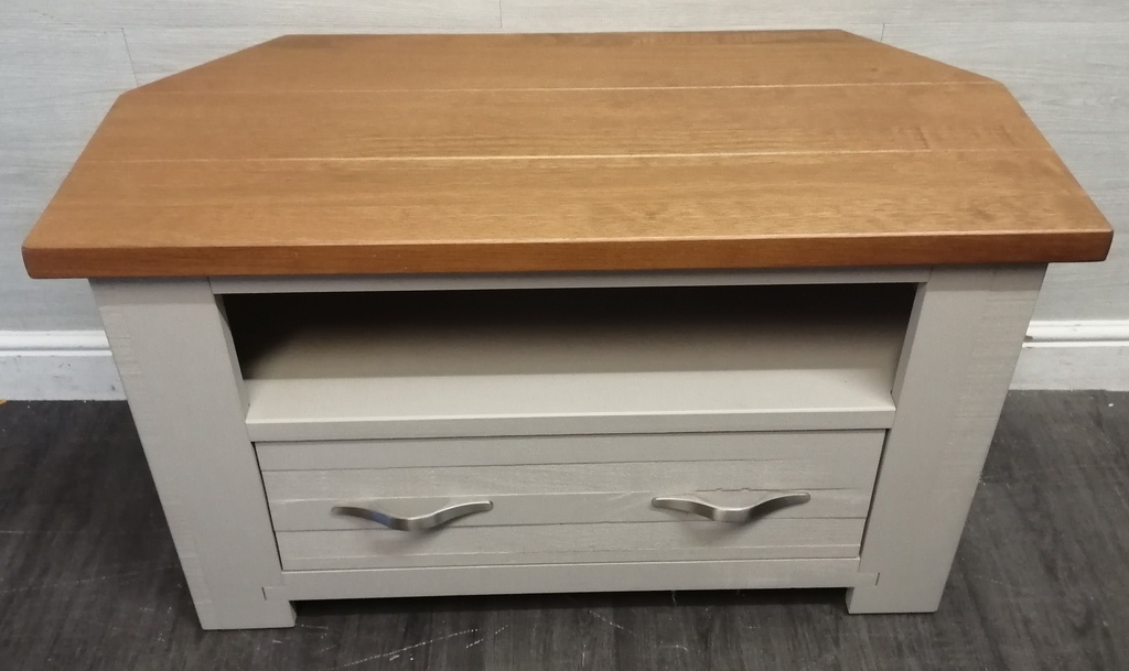 Rustic pine Painted Corner TV Unit