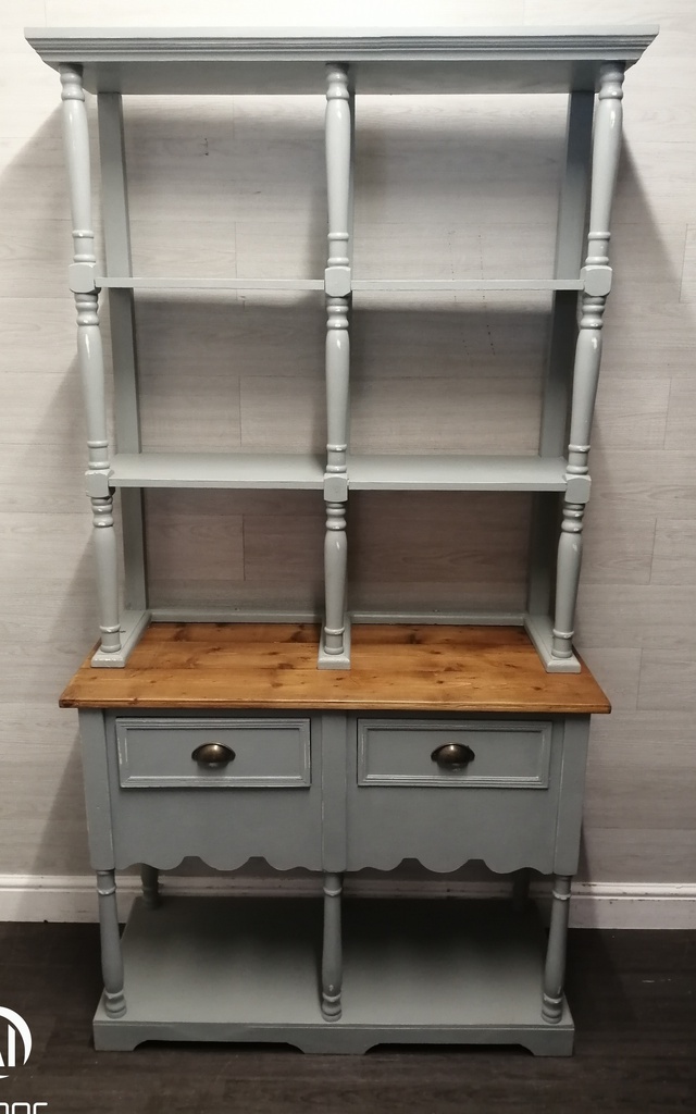 Painted open shelf dresser sideboard