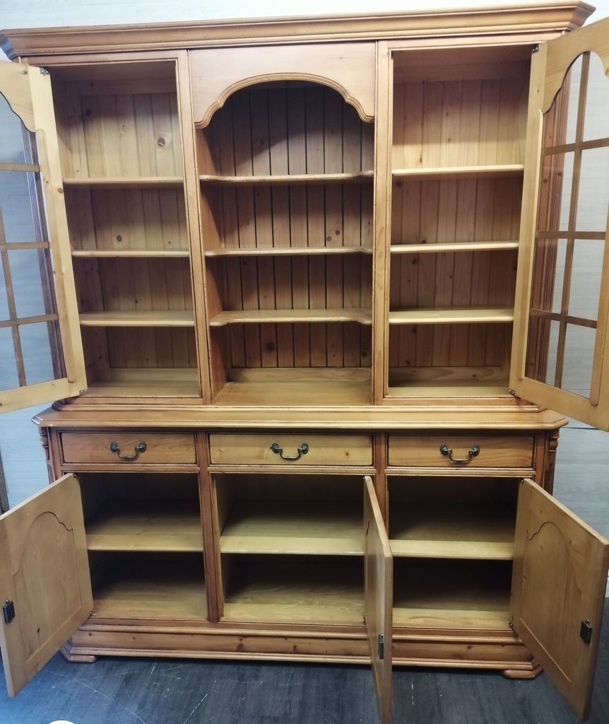 Quality large pine glazed display unit