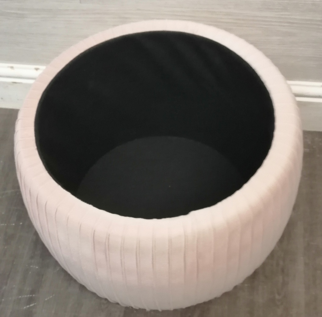 ROUND PINK STORAGE STOOL