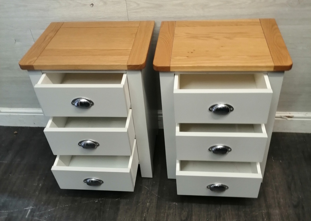 Pair Of Grey Shaker style Bedside Chests