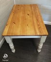 4ft Pine Dining Table With painted White Shabby Chic Legs