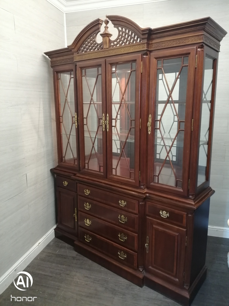 Quality large mahogany repro glazed display unit