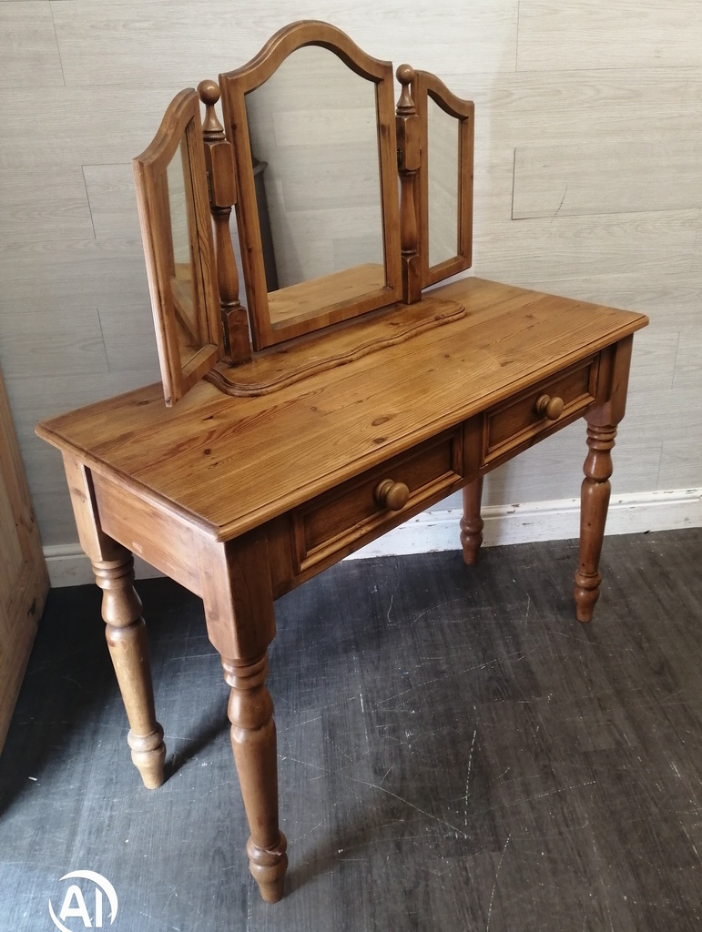 PINE DRESSING TABLE WITH MIRROR