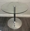 Modern neat round glass dining table &amp; 2 chairs