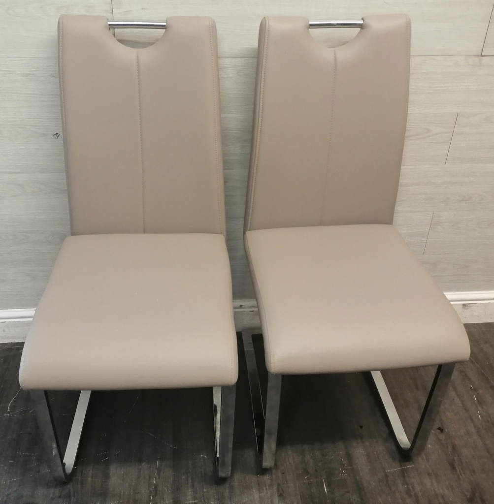 Modern neat round glass dining table &amp; 2 chairs