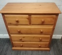 Solid pine five drawer chest