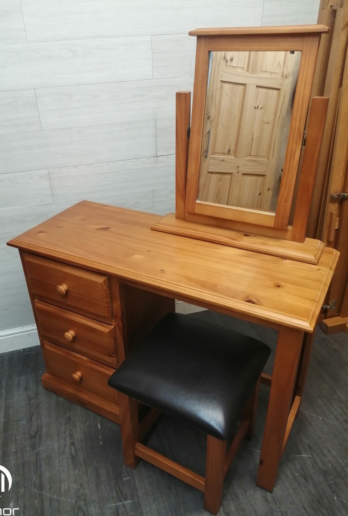 Solid pine dressing table set