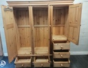 Quality triple size solid pine wardrobe with drawers