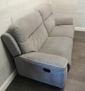GREY TONED RECLINER THREE SEATER SOFA