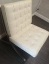 Classic style Modern Barcelona Chair in Cream faux Leather