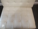 Classic style Modern Barcelona Chair in Cream faux Leather