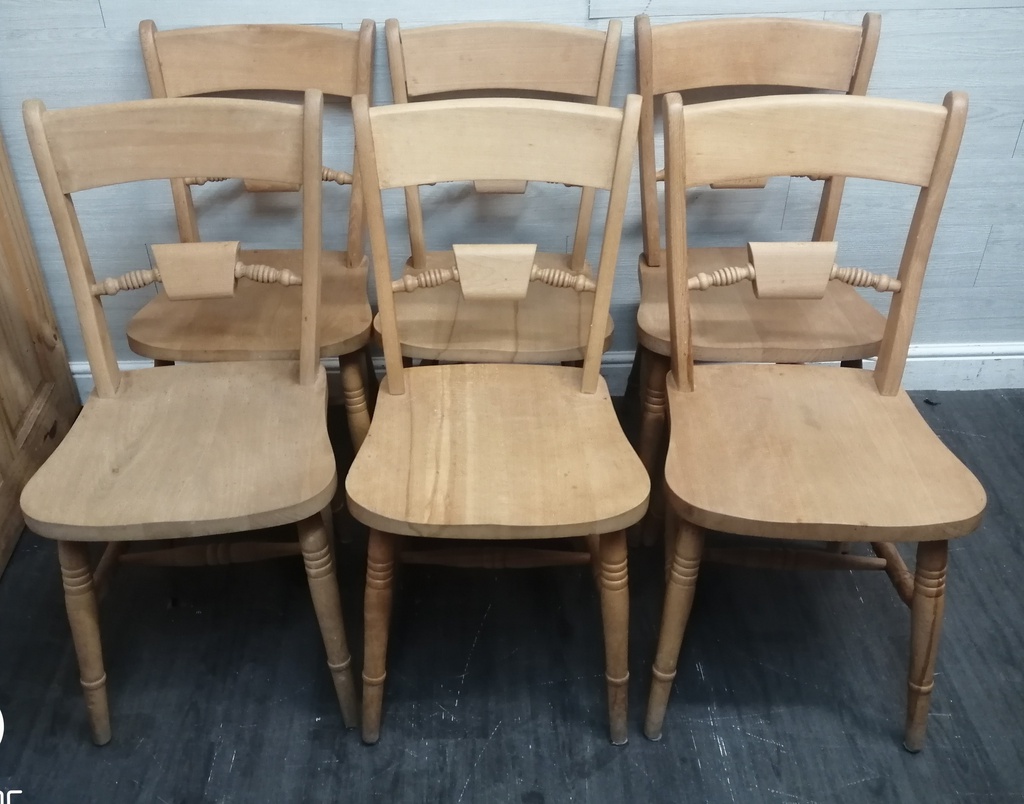 QUALITY SET OF SIX BAR BACK DINING CHAIRS