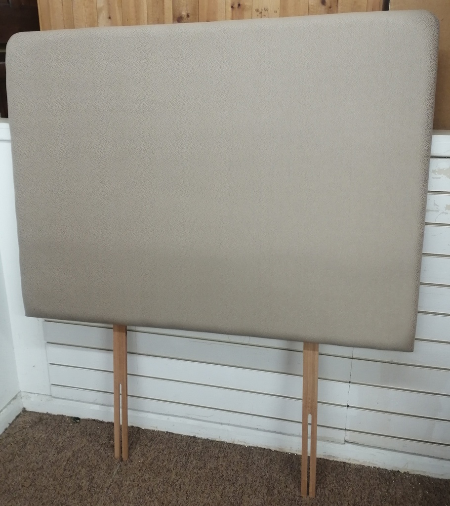 4ft6" Beige/Brown Toned Tall Fabric Headboard