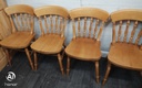set of four spindle back dining chairs