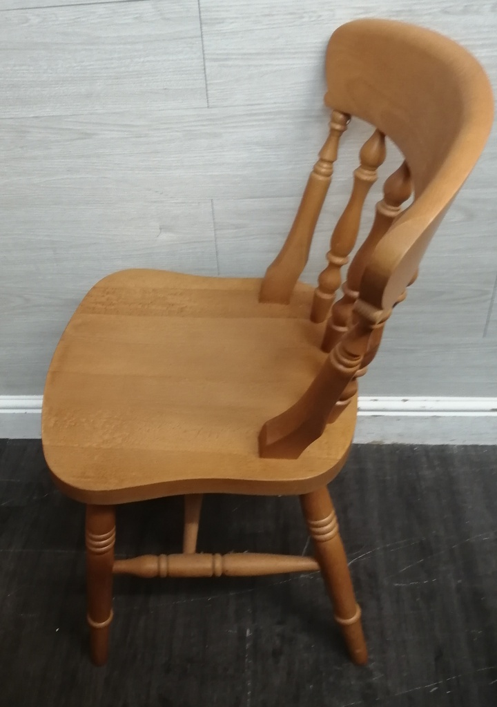set of four spindle back dining chairs