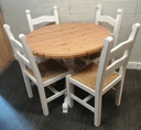 ROUND SOLID PINE  SHABBY CHIC WHITE PAINTED TABLE