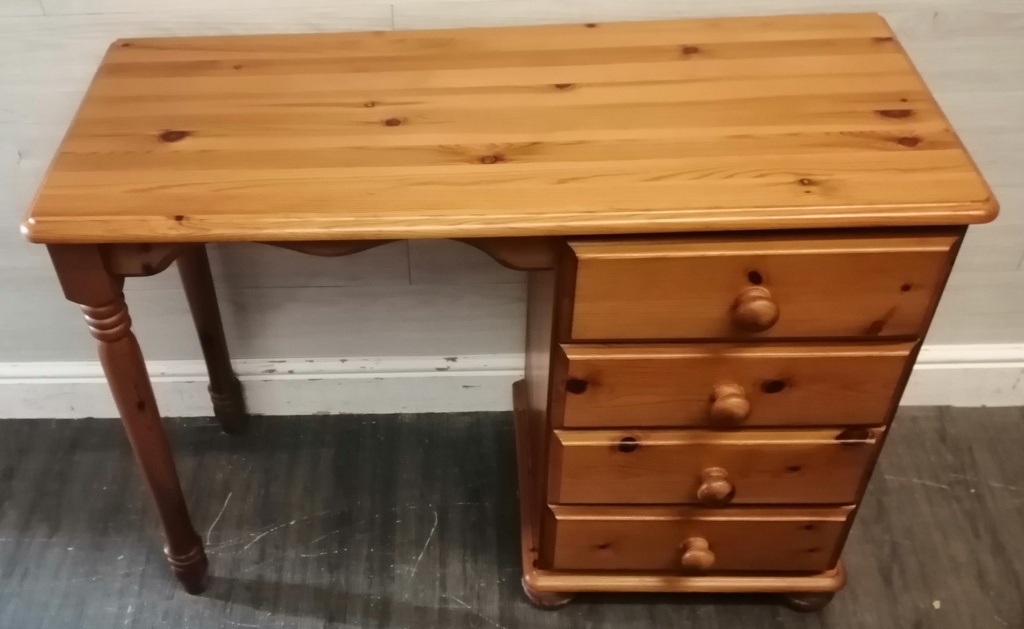 PINE FOUR DRAWER DESK / DRESSING TABLE