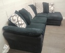 Black Toned Pillow Back Corner Sofa