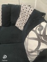 Black Toned Pillow Back Corner Sofa