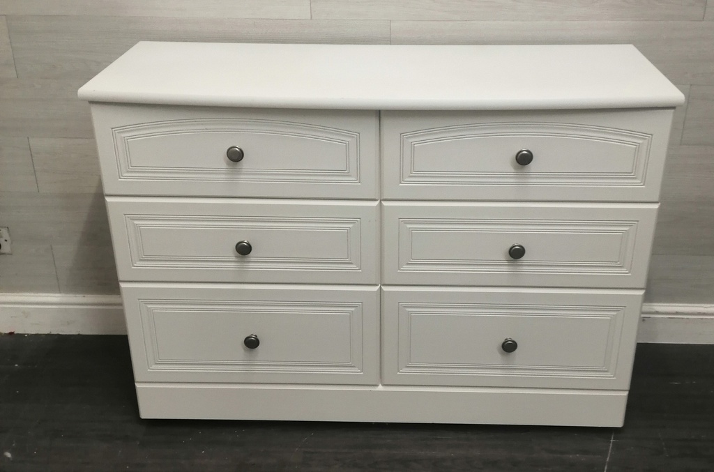 ALSTONS White Six Drawer Chest