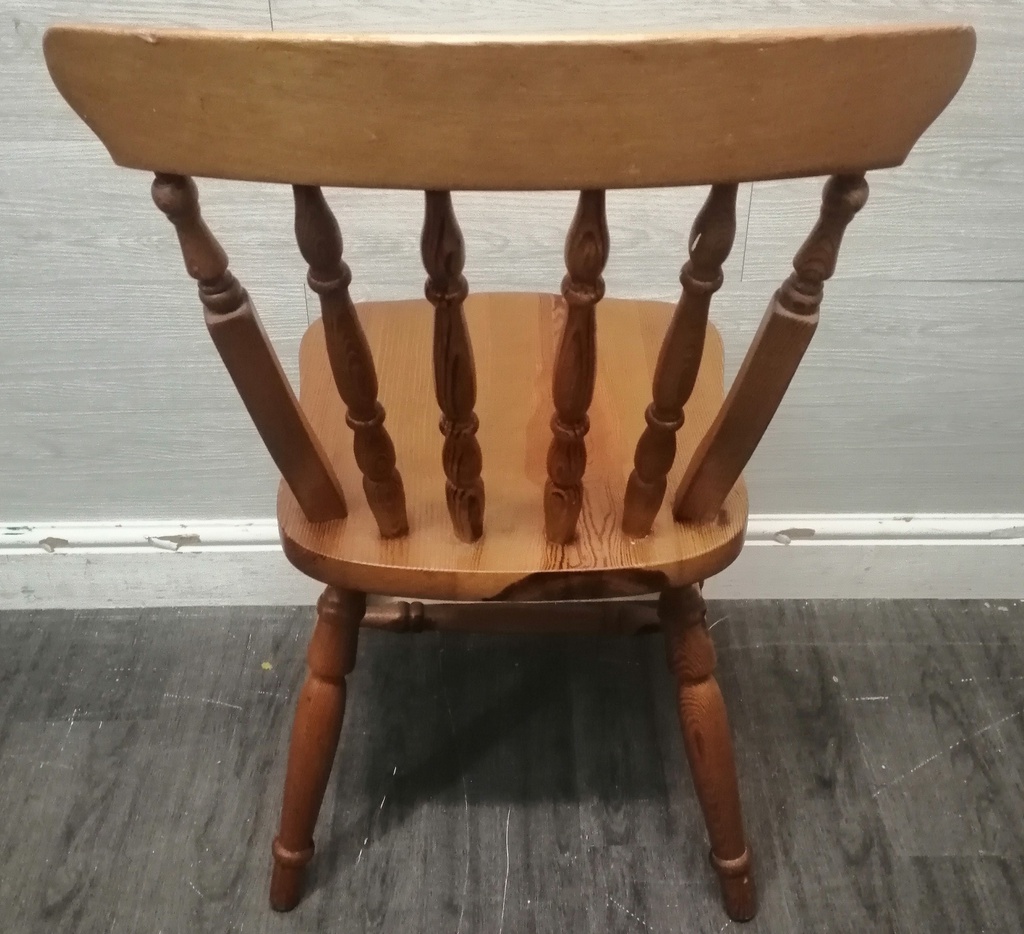Single Pine Back Dining Chair