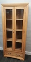 OAK GLAZED FRONTED DISPLAY UNIT WITH DRAWER