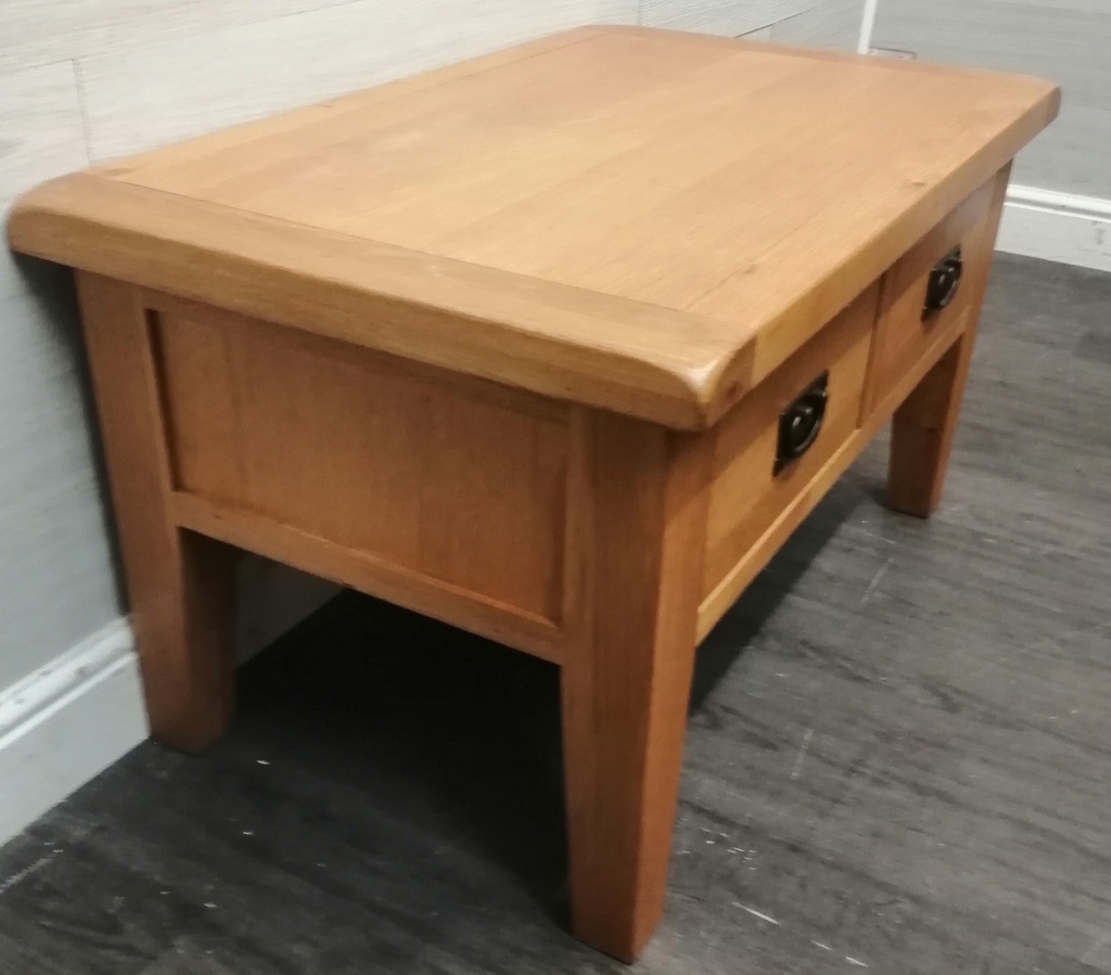 Oak Coffee Table With Two long  Drawers
