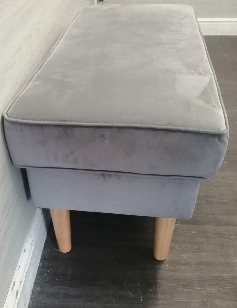 L SHAPE GREY SOFA WITH FOOTSTOOL/COFFEE TABLE
