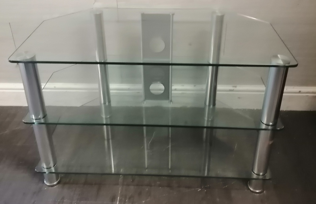 Glass tv stand