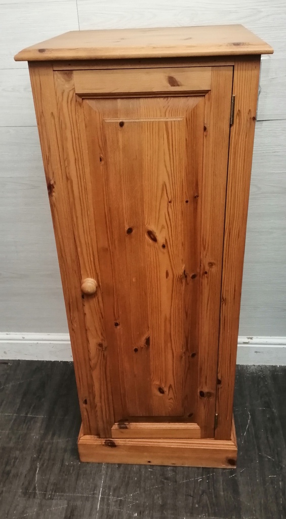 SOLID PINED SHELVED CUPBOARD