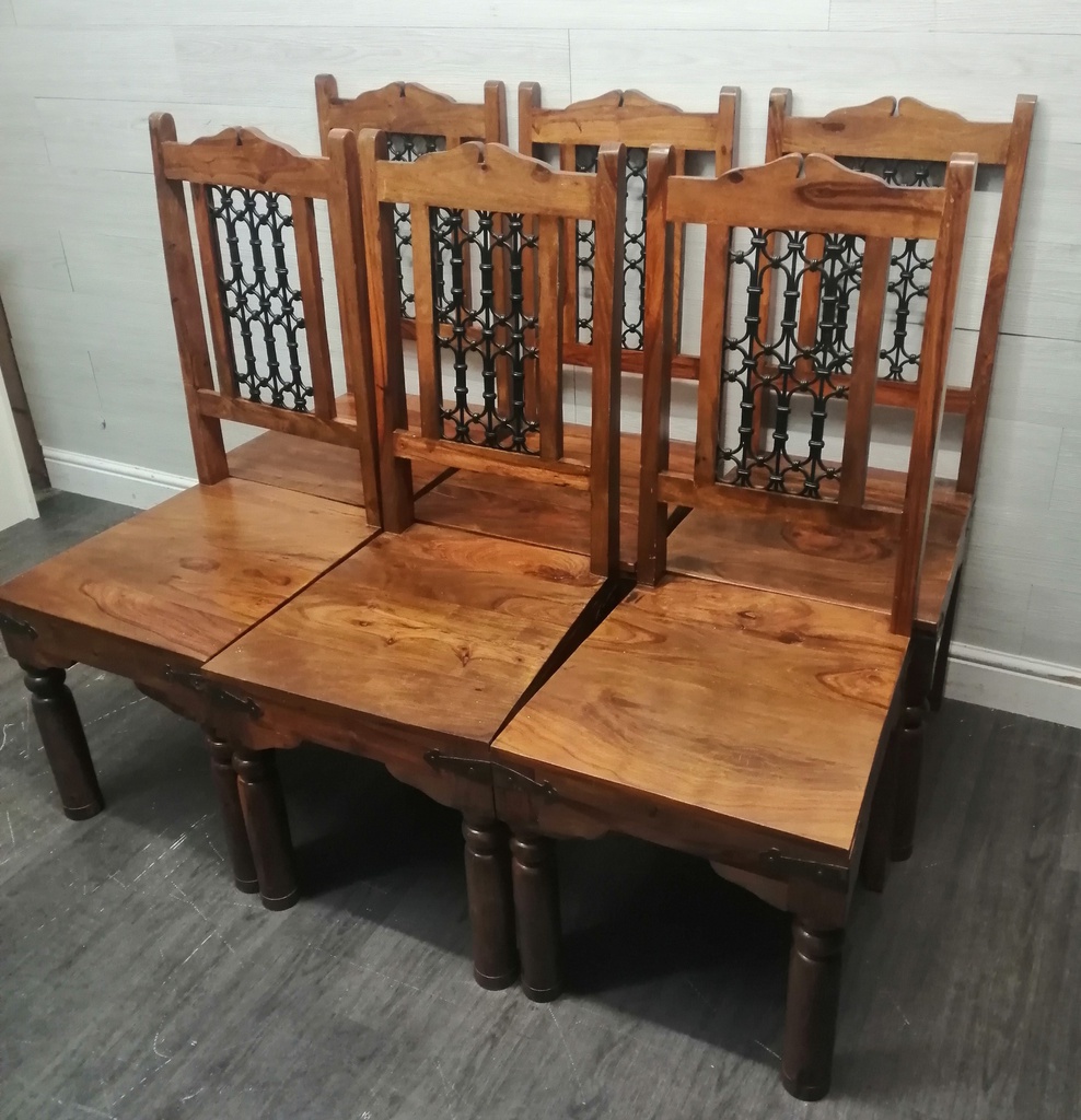 SHEESHAM DINING TABLE &amp; SIX CHAIR SET