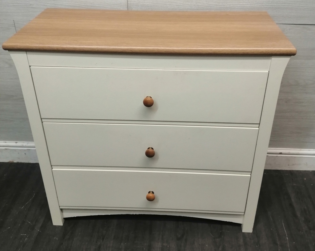 ALSTONS Cream Three Drawer Chest
