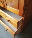 Double pine wardrobe with drawers