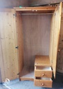 Double pine wardrobe with drawers