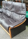STRESSLESS BROWN LEATHER THREE SEATER RECLINER SOFA