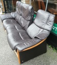 STRESSLESS BROWN LEATHER THREE SEATER RECLINER SOFA